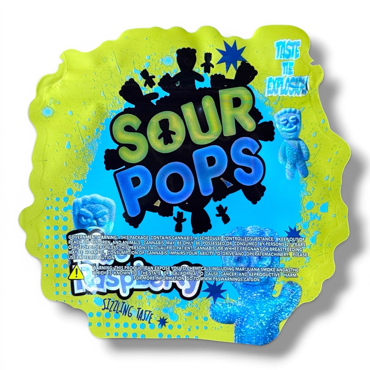 Sour Pops Blue Raspberry 3.5g shape bags