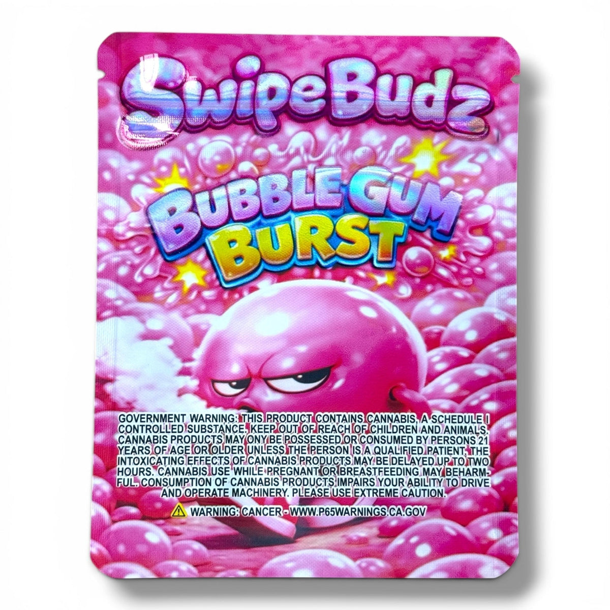 Swipe Budz Bubble Gum Burst 3.5g Mylar Bag- Packaging
