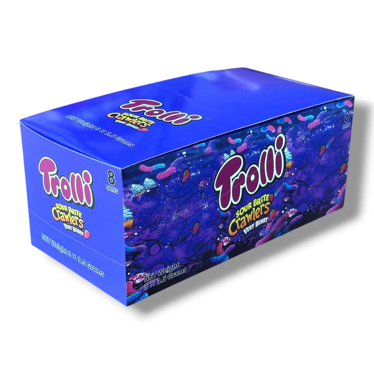 Trolli Sour Brite Crawlers Very Berry 3.5g Cans - 8 cans in box