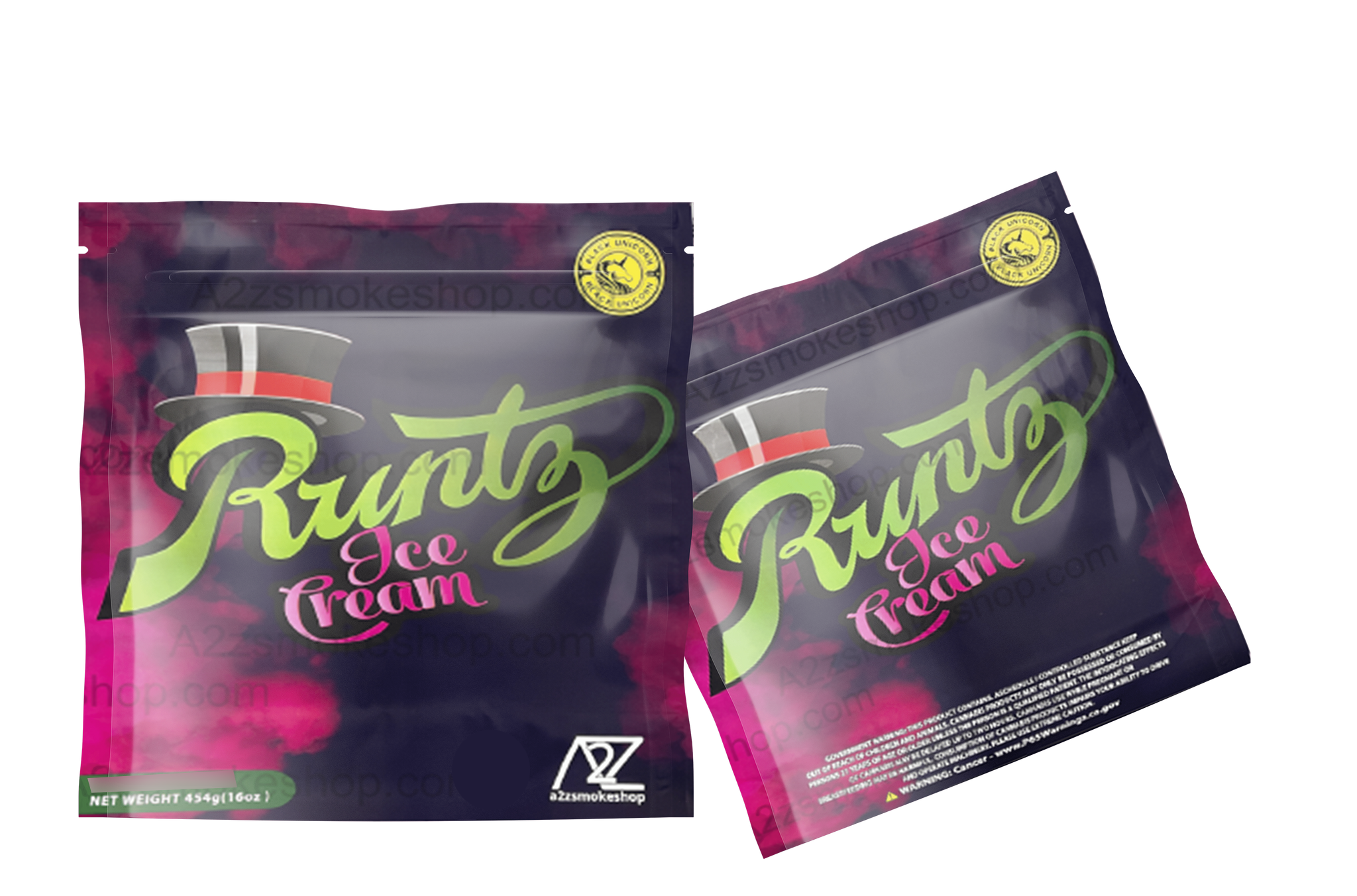 Black Unicorn - Pound Bag (Large)-Ice Cream Mylar bag 1LBS - 16OZ (454g)