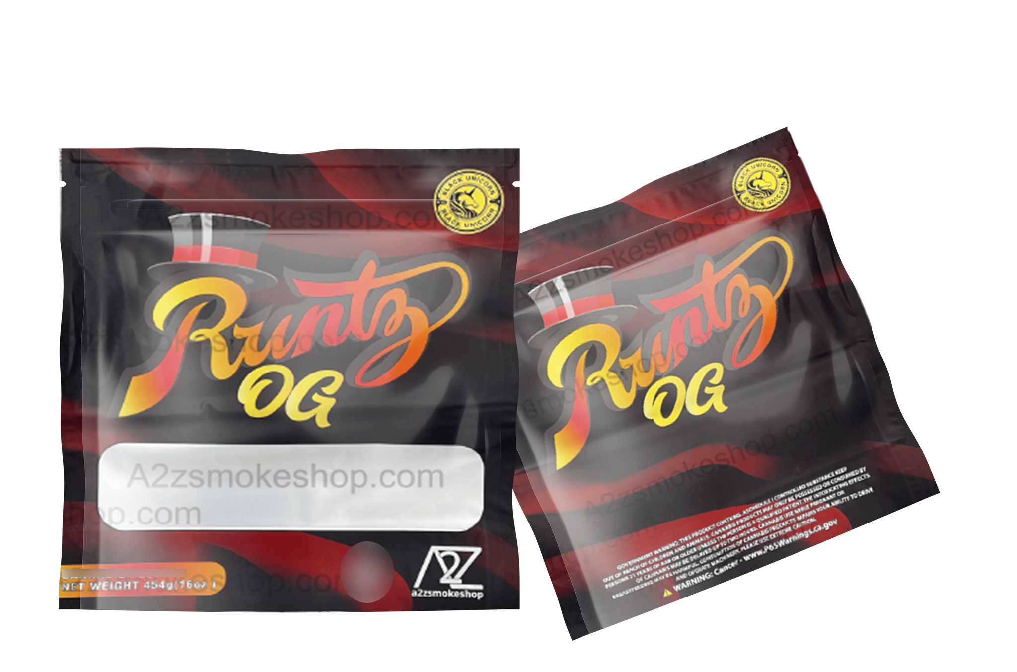 Black Unicorn - Pound Bag (Large)-OG Mylar bag with Window 1LBS - 16OZ (454g)