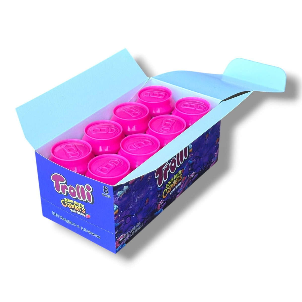 Trolli Sour Brite Crawlers Very Berry 3.5g Cans - 8 cans in box