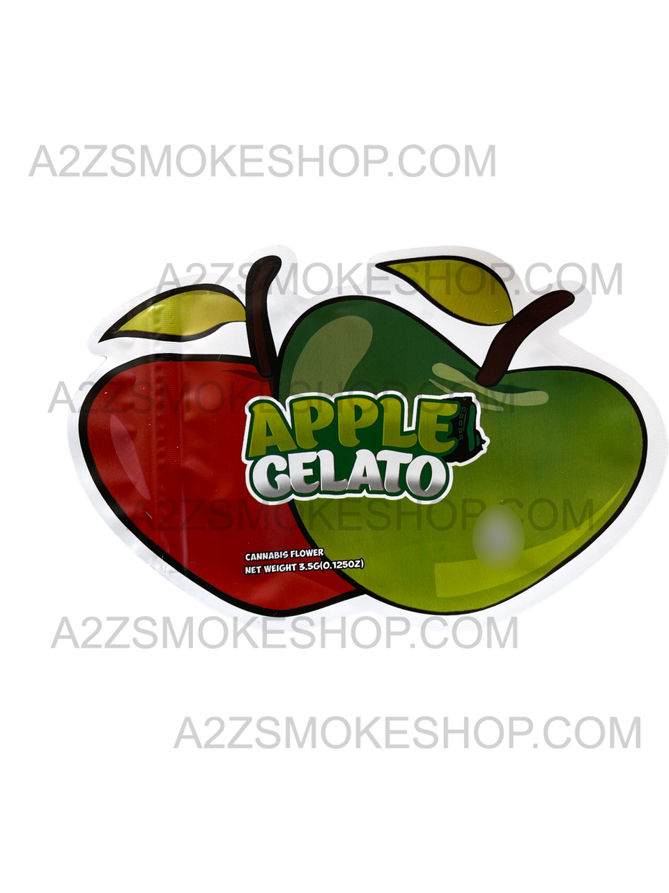 Apple Gelato cut out Mylar bag 3.5g Packaging only
