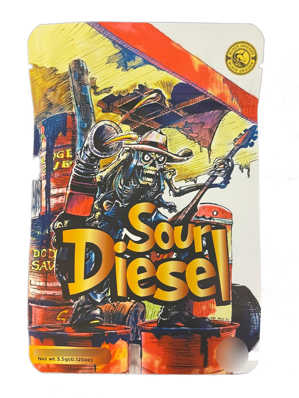 Black Unicorn - Sour Diesel Mylar bag 3.5g For Flower