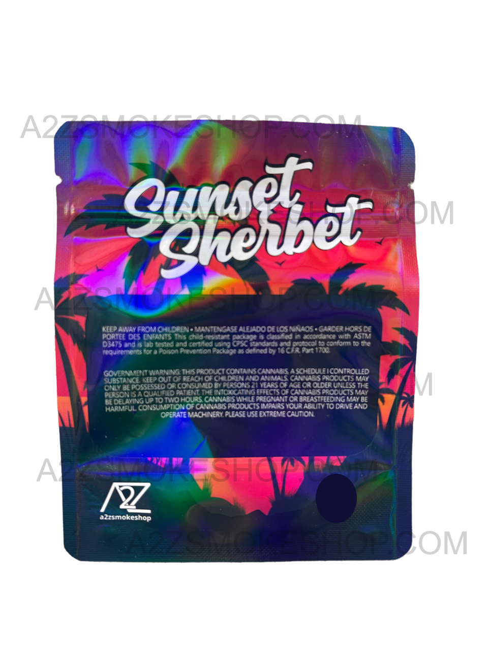 Black Unicorn-Sunset Sherbert Holographic Mylar bag 3.5g