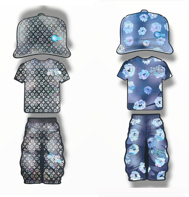 3 pieces set the Cap -T Shirt-Pants 3.5g shape bags Tier 2 Gear Shifters Blue