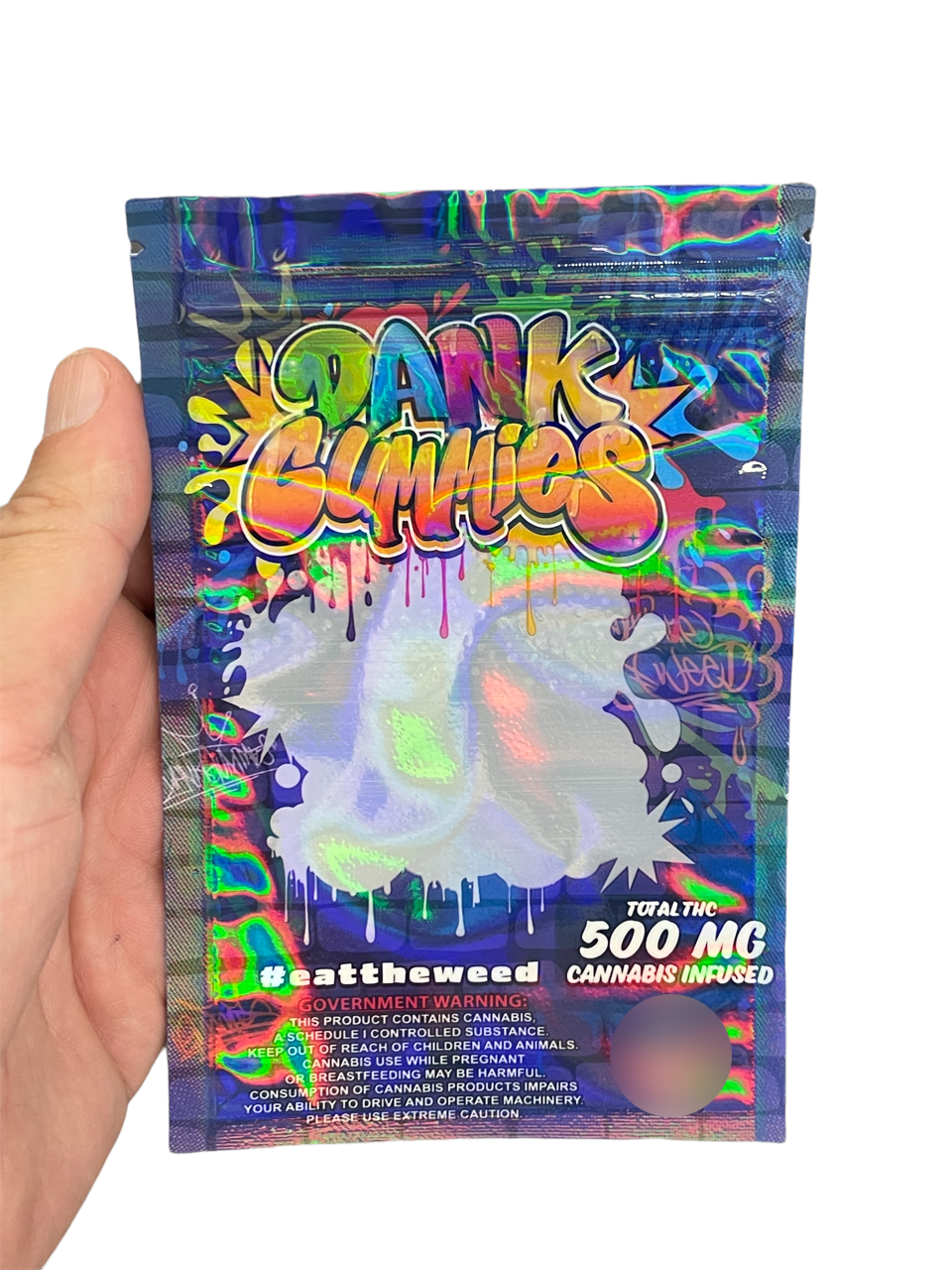 Dank Gummies 500mg Mylar Bag Purple-Packaging Only