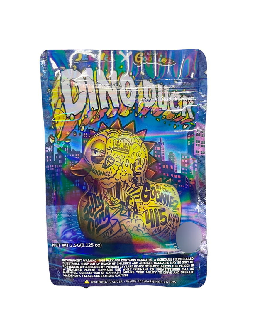 Dino Duck Holographic Mylar bag 3.5g Packaging Only