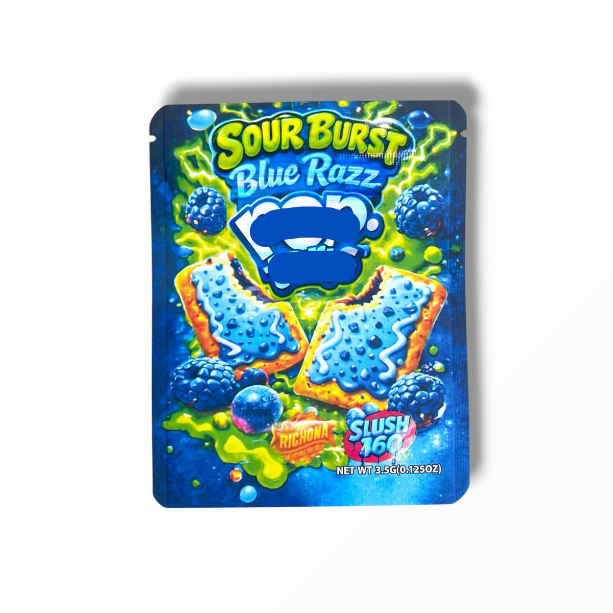 Sour Burst Blue Razz Pop Tarts 3.5g Mylar Bag- Packaging