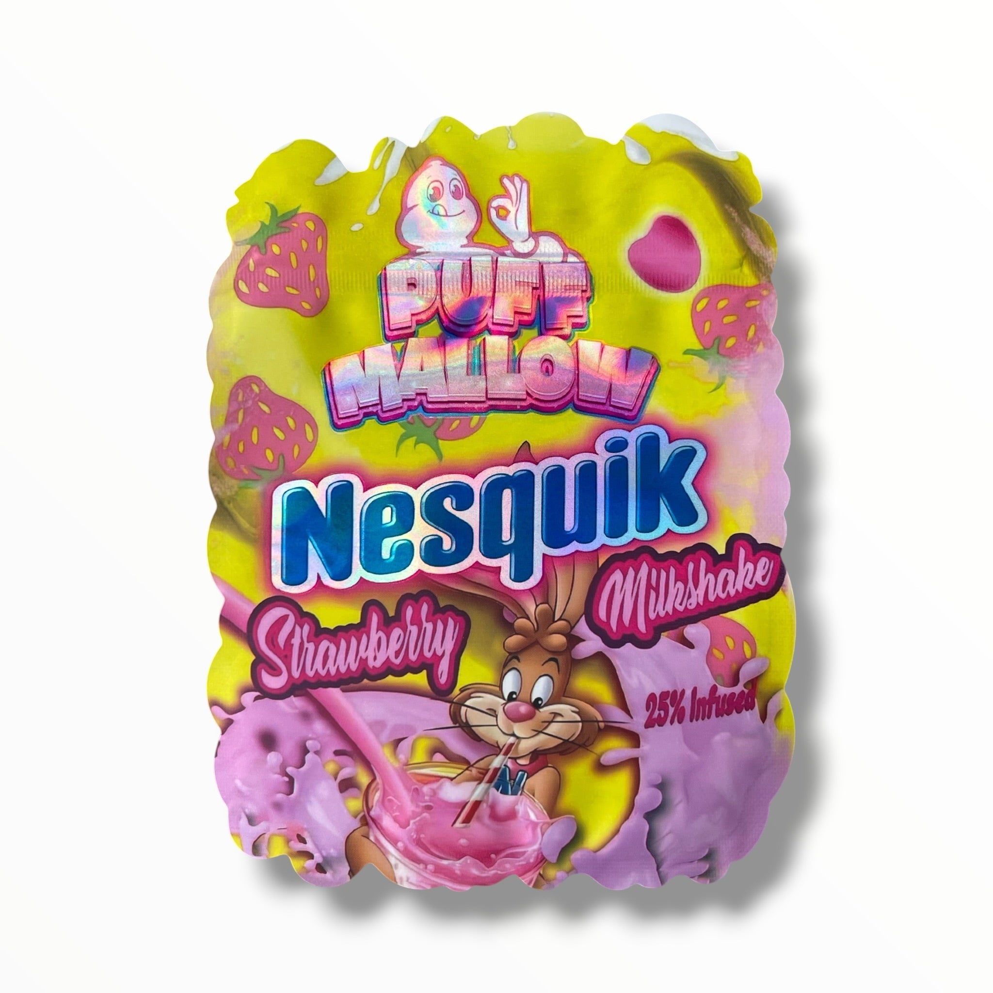 Puff Mallow Nesquik Strawberry Milkshake 3.5g shape bags