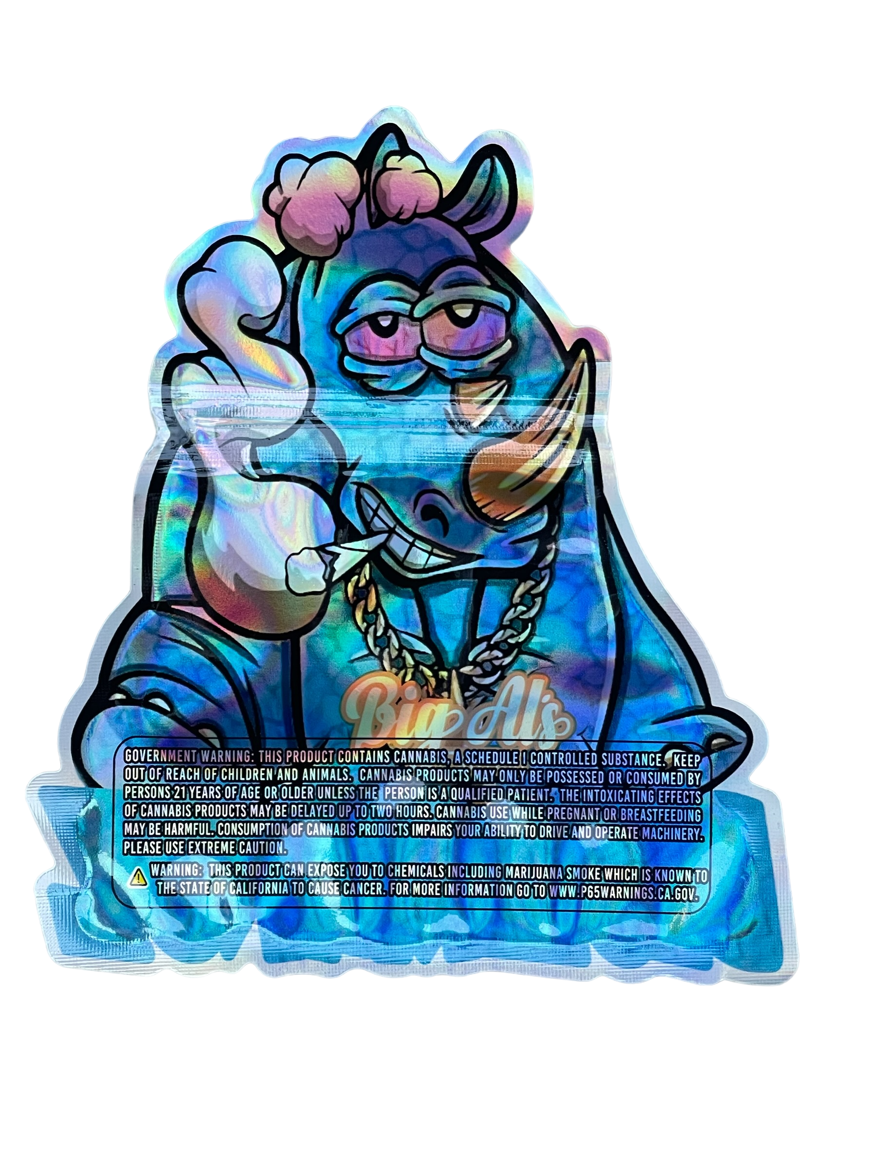 Blue Rhinoz Mylar Bags 3.5g Die Cut Big Als Exotics