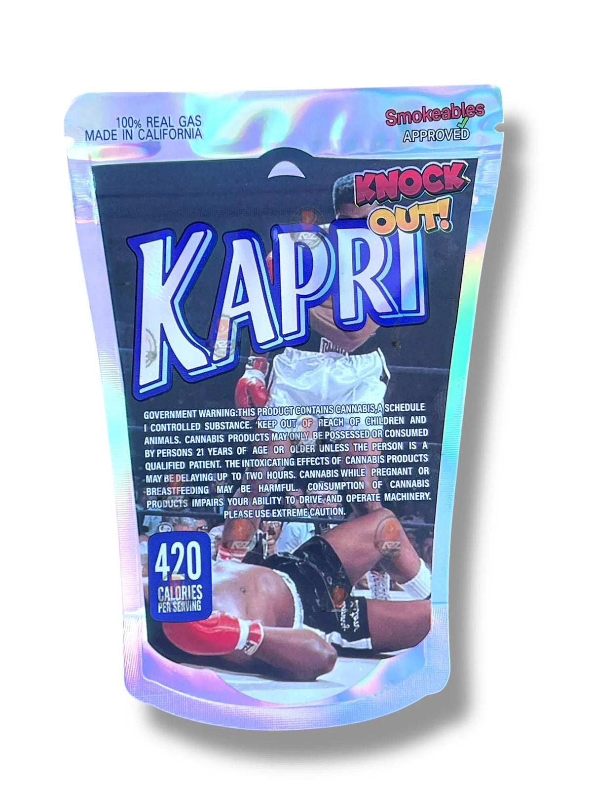 Kapri Knock Out Mylar Bag 3.5g shape bag - Black Unicorn Hub