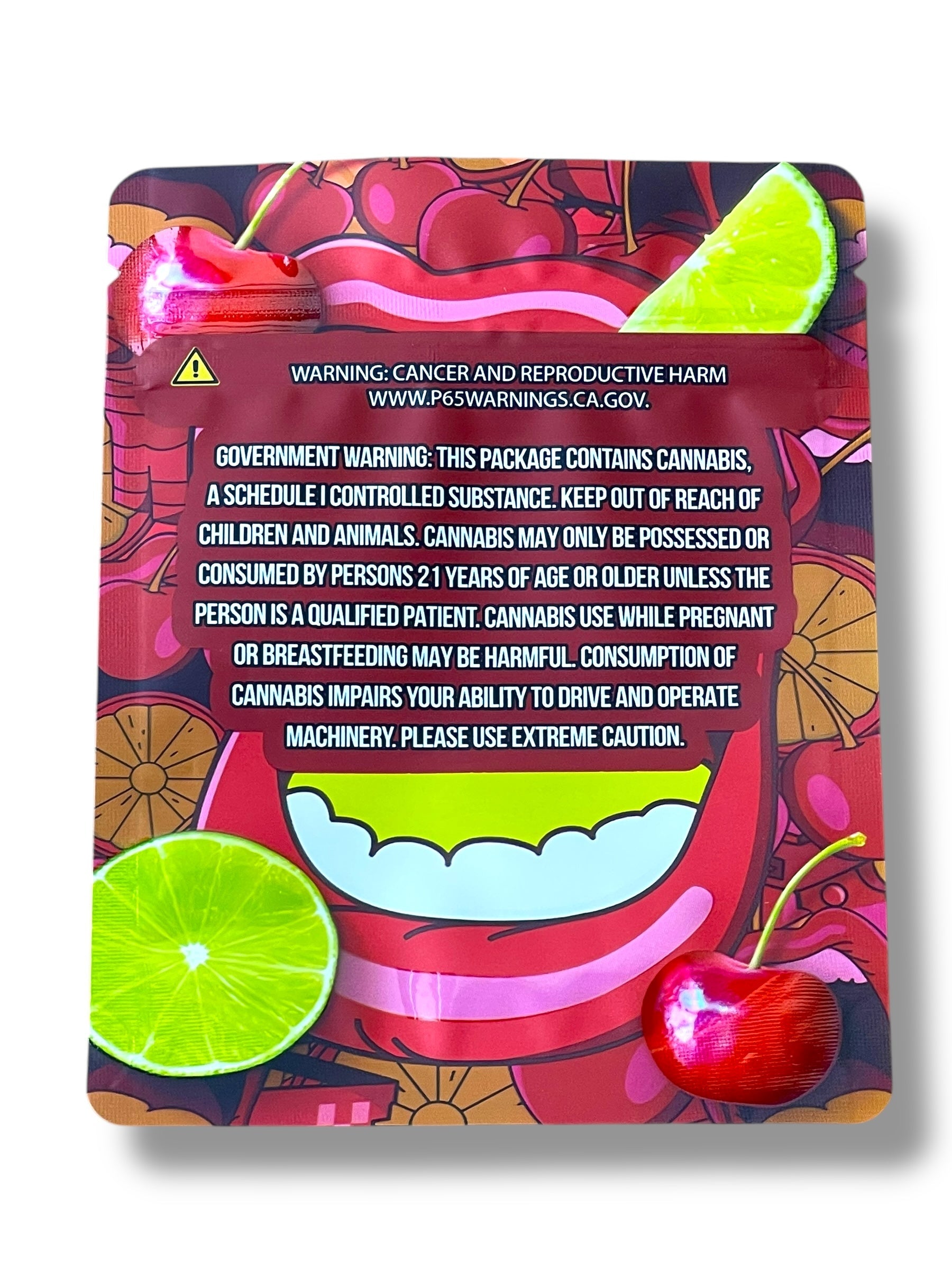 Push Pop Cherry Limeade Mylar Bag 3.5g shape bag