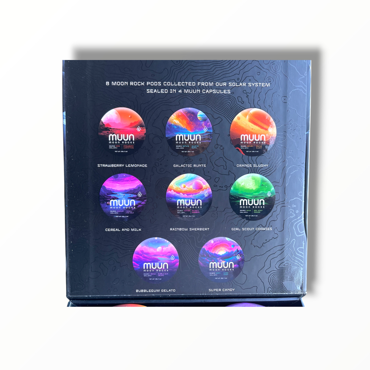 Muun Moon Rocks Min Strain Variety Pack 4 Muun Capsules - 16 Moon Rock Pods - Packaging Only