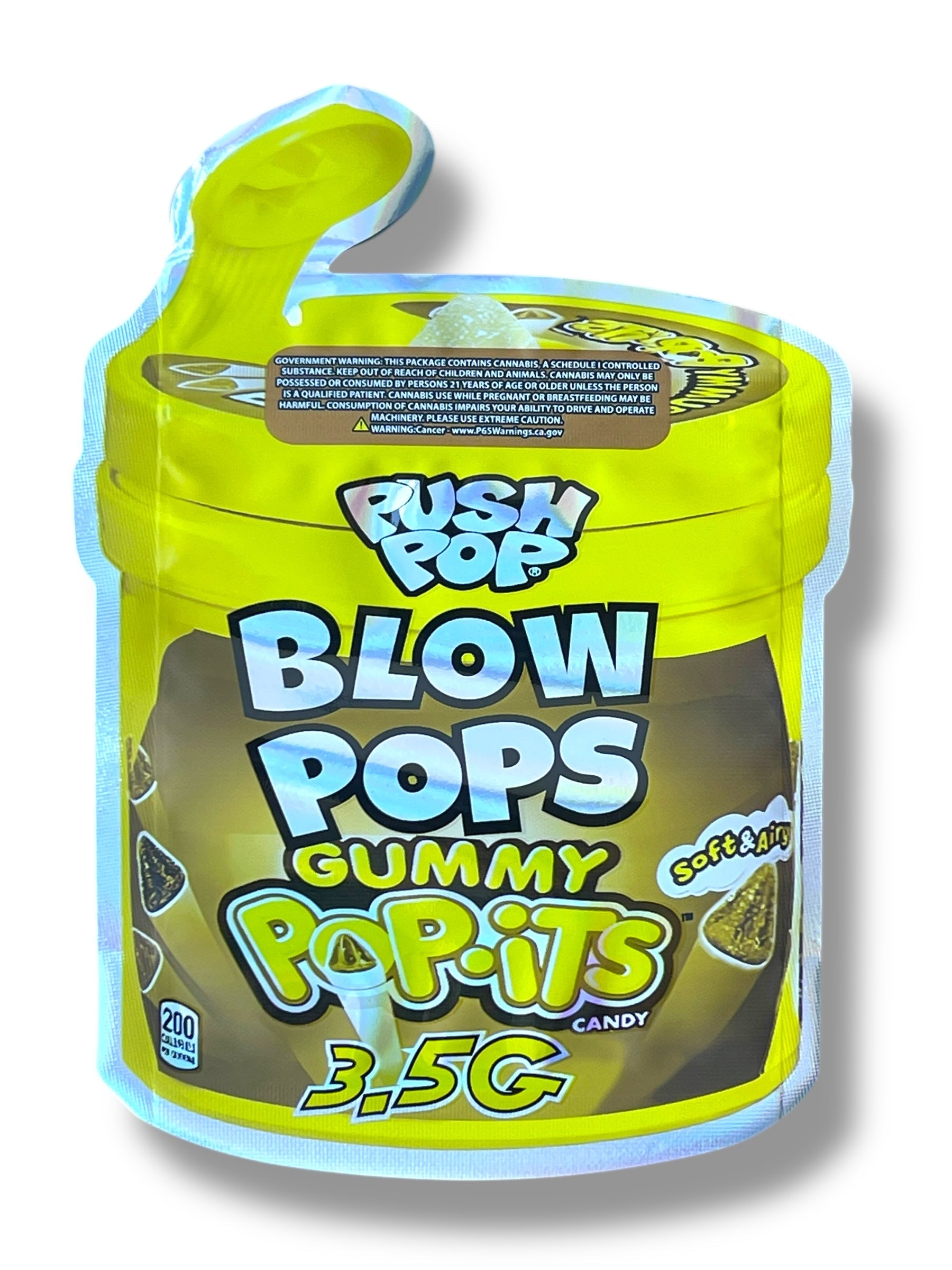 Push Pop Blow Pops Gummy Popits Mylar Bag 3.5g shape bag