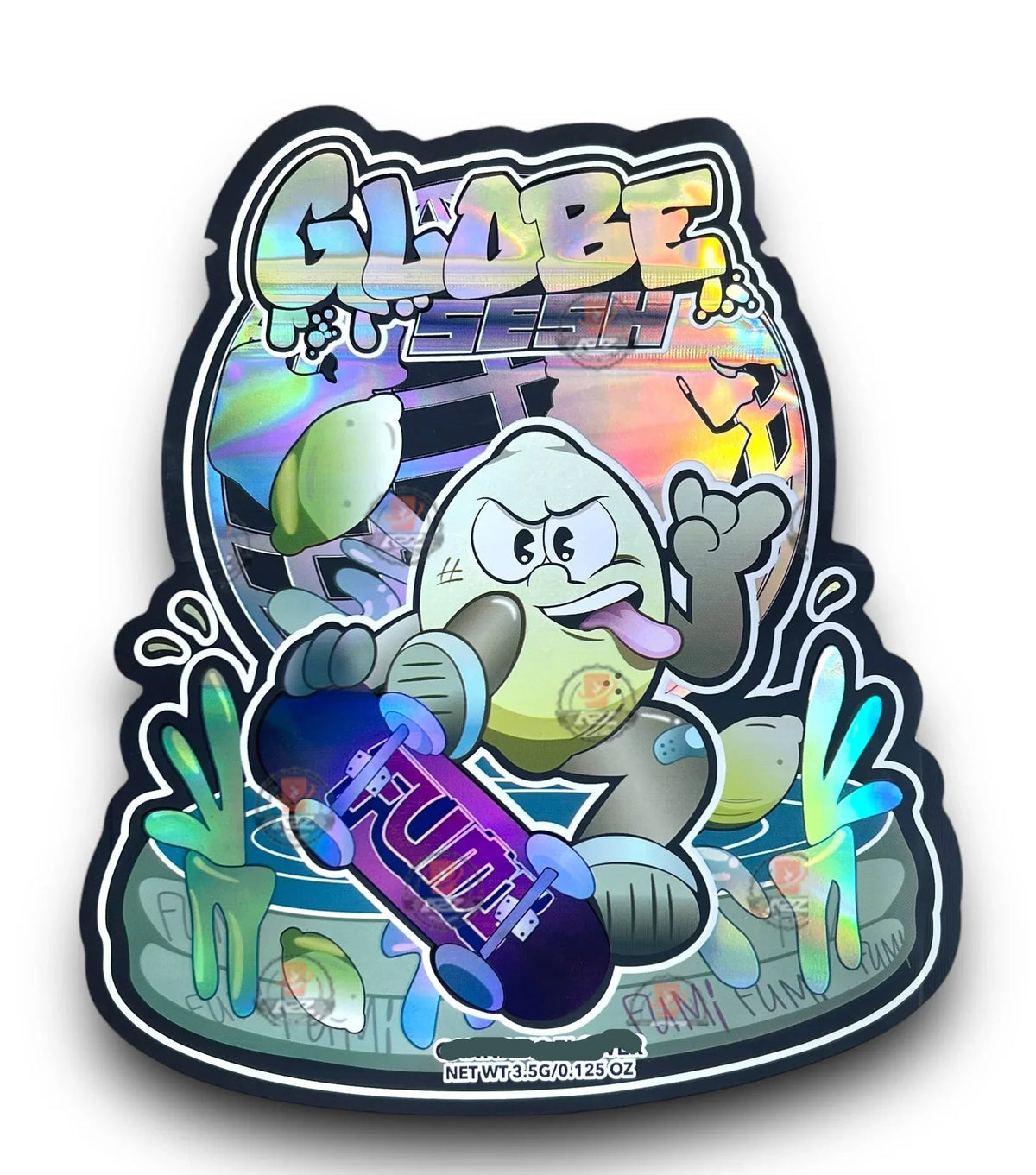 Fumi Globe Mylar Bags 3.5g Holographic - Black Unicorn Hub