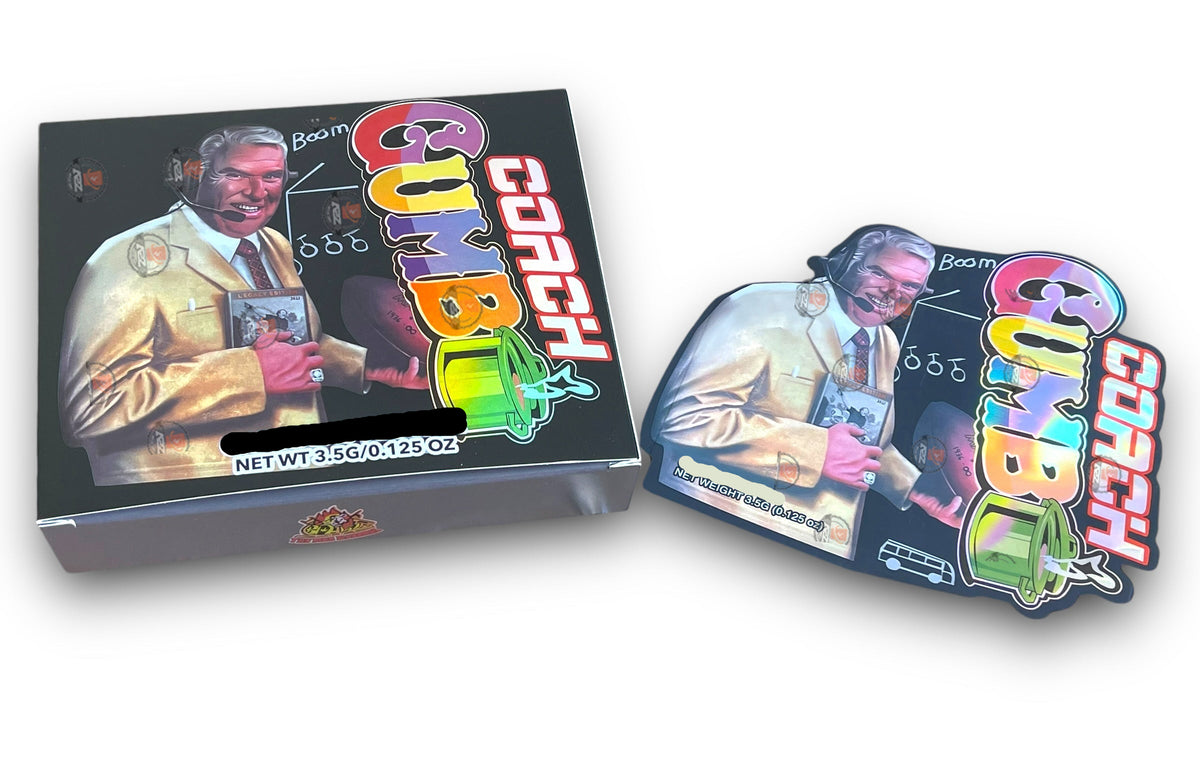 Gumbo Coach Mylar Bags with Boxes 3.5g Box Packaging Holographic boxes and bags