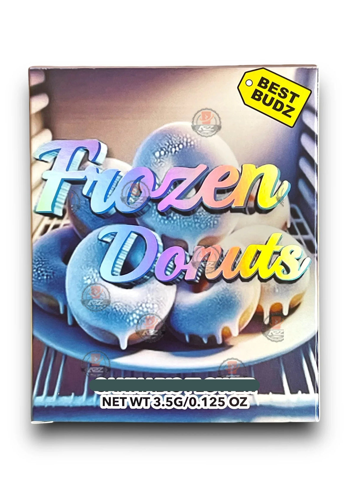 Best Budz Frozen Donuts Mylar Bags with Boxes 3.5g Box Packaging Holographic - Black Unicorn Hub