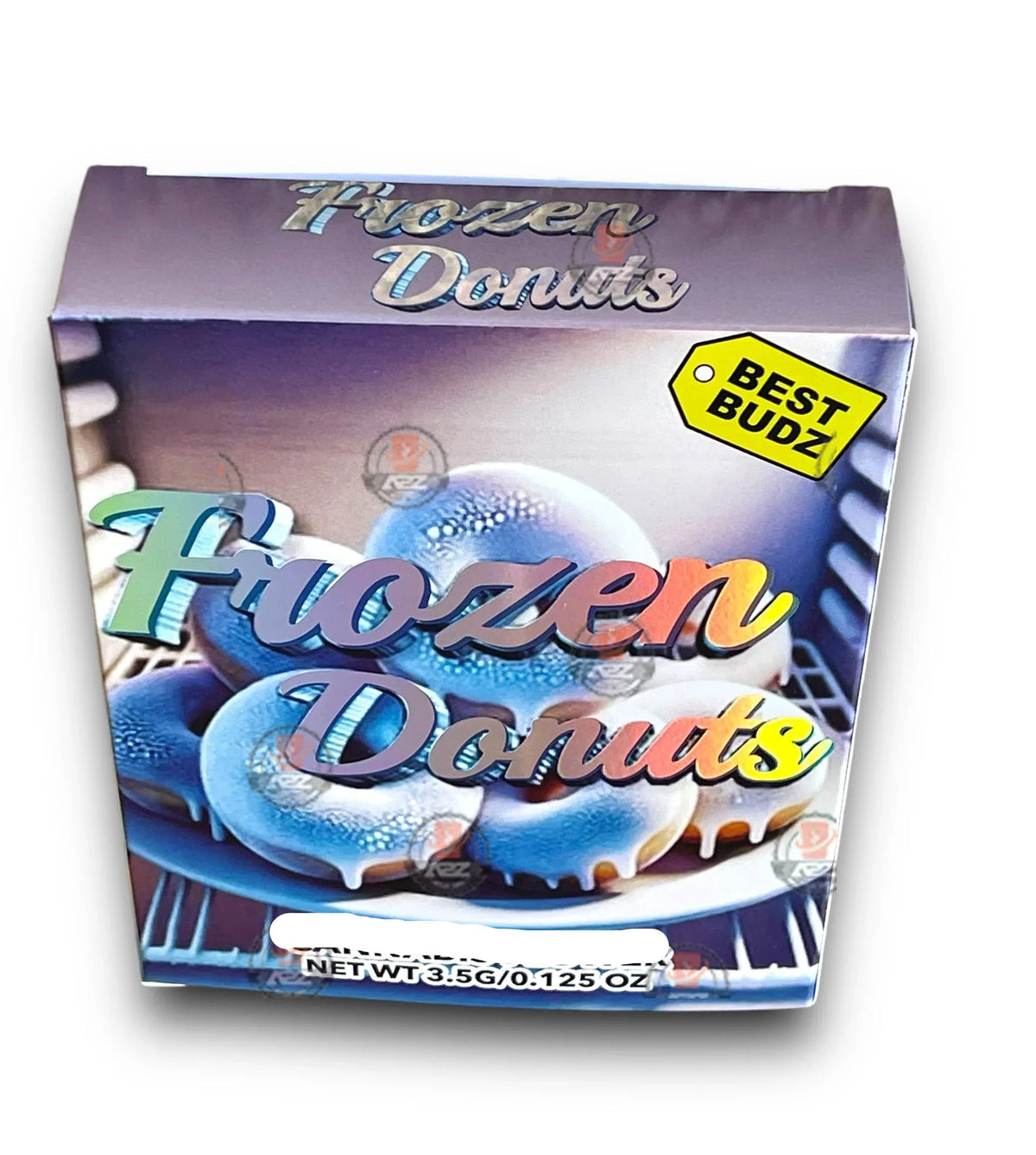 Best Budz Frozen Donuts Mylar Bags with Boxes 3.5g Box Packaging Holographic - Black Unicorn Hub