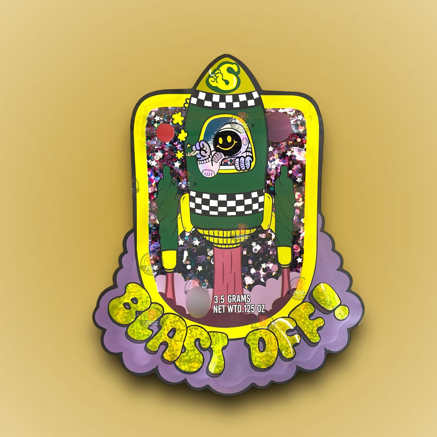 Blast OFF 3.5G Mylar Bags -The Smokers Club- Packaging Only