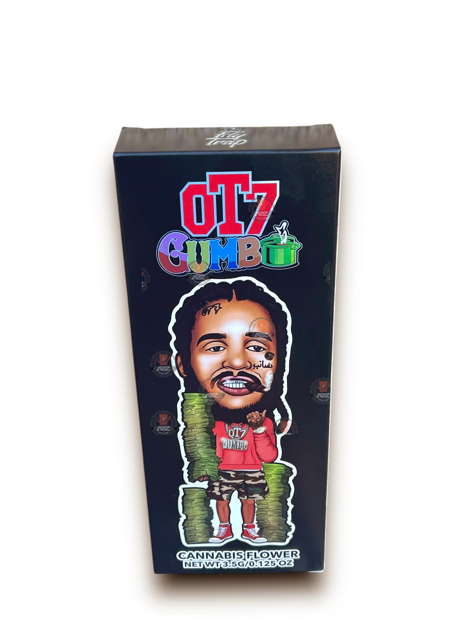 0T7 Quanny Gumbo Mylar Bags with Boxes 3.5g Box Packaging Holographic Fly Trap