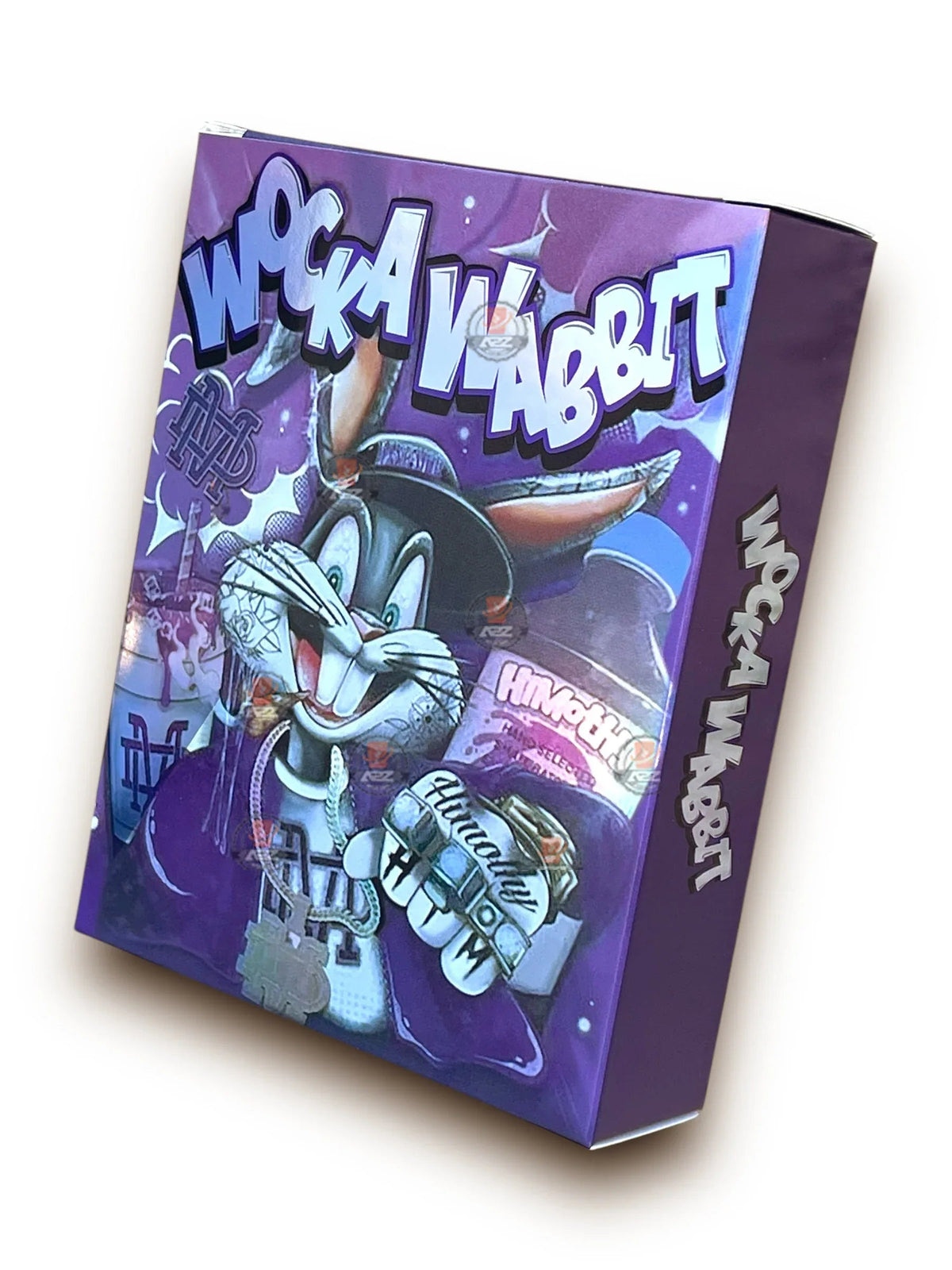 Wocka Wabbit Mylar Bags with Boxes 3.5g Box Packaging Holographic - Black Unicorn Hub
