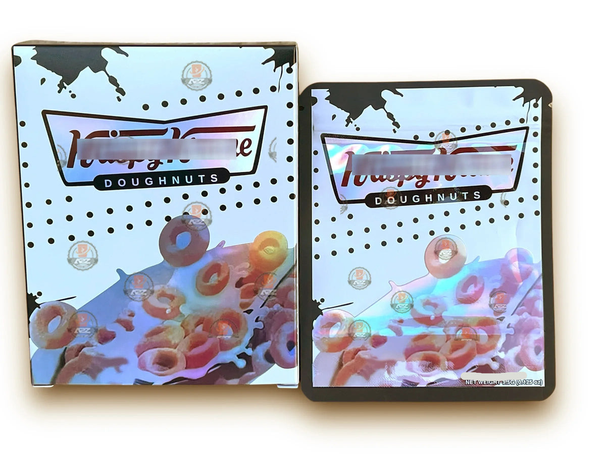K Kreme Mylar Bags with Boxes 3.5g Box Packaging Holographic - Black Unicorn Hub