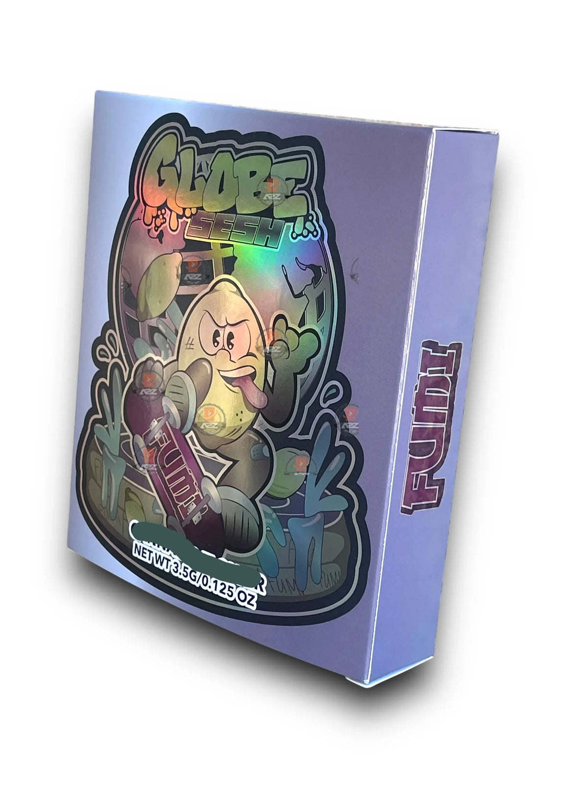 Fumi Globe Sesh Mylar Bags with Boxes 3.5g Box Packaging Holographic - Black Unicorn Hub