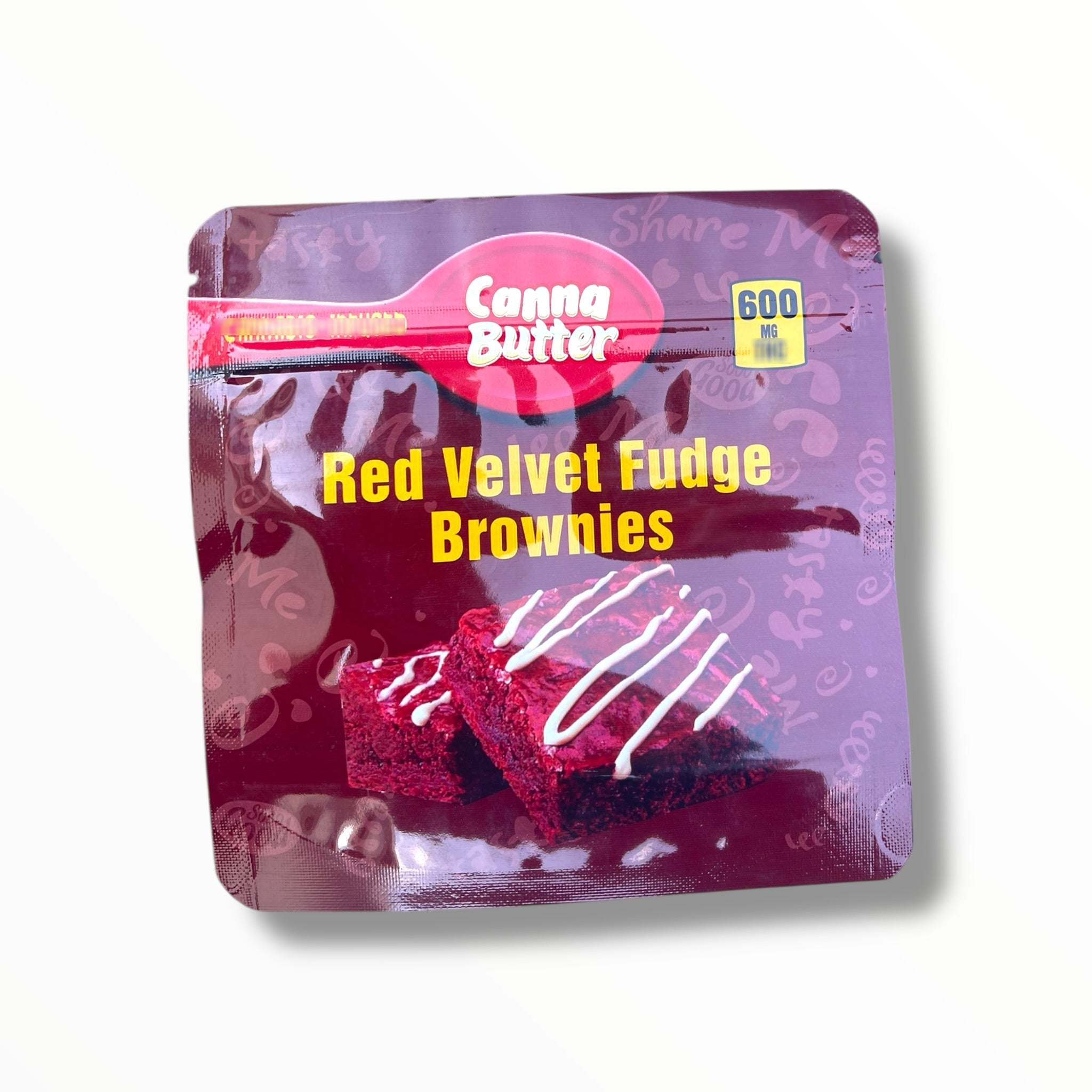 Canna Butter Red Velvet Fudge Brownies 600mg Mylar Bag -Packaging Only
