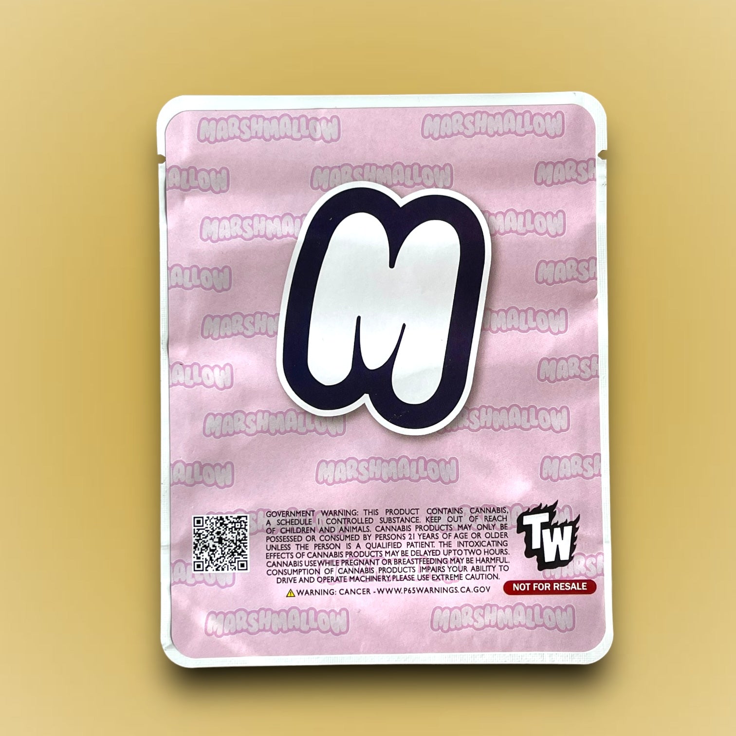 Raspberry Swirl Marshmallow Mylar Bags 3.5g Sticker base Bag