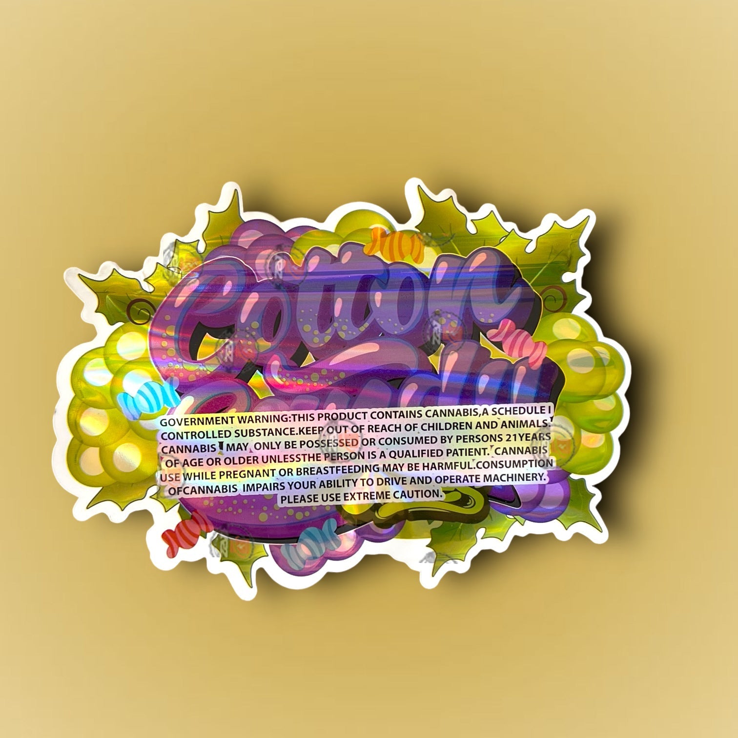 Cotton Candy Grapes 3.5G Mylar Bag Holographic