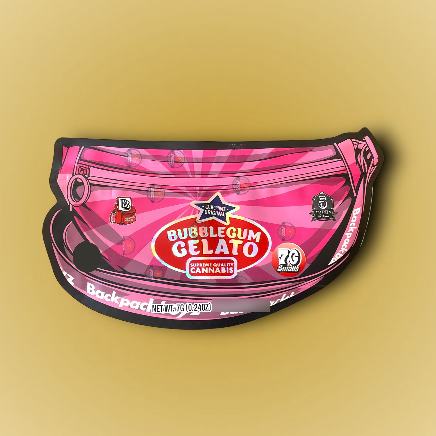Bubblegum Gelato 7 G Mylar Bags Backpack Boyz