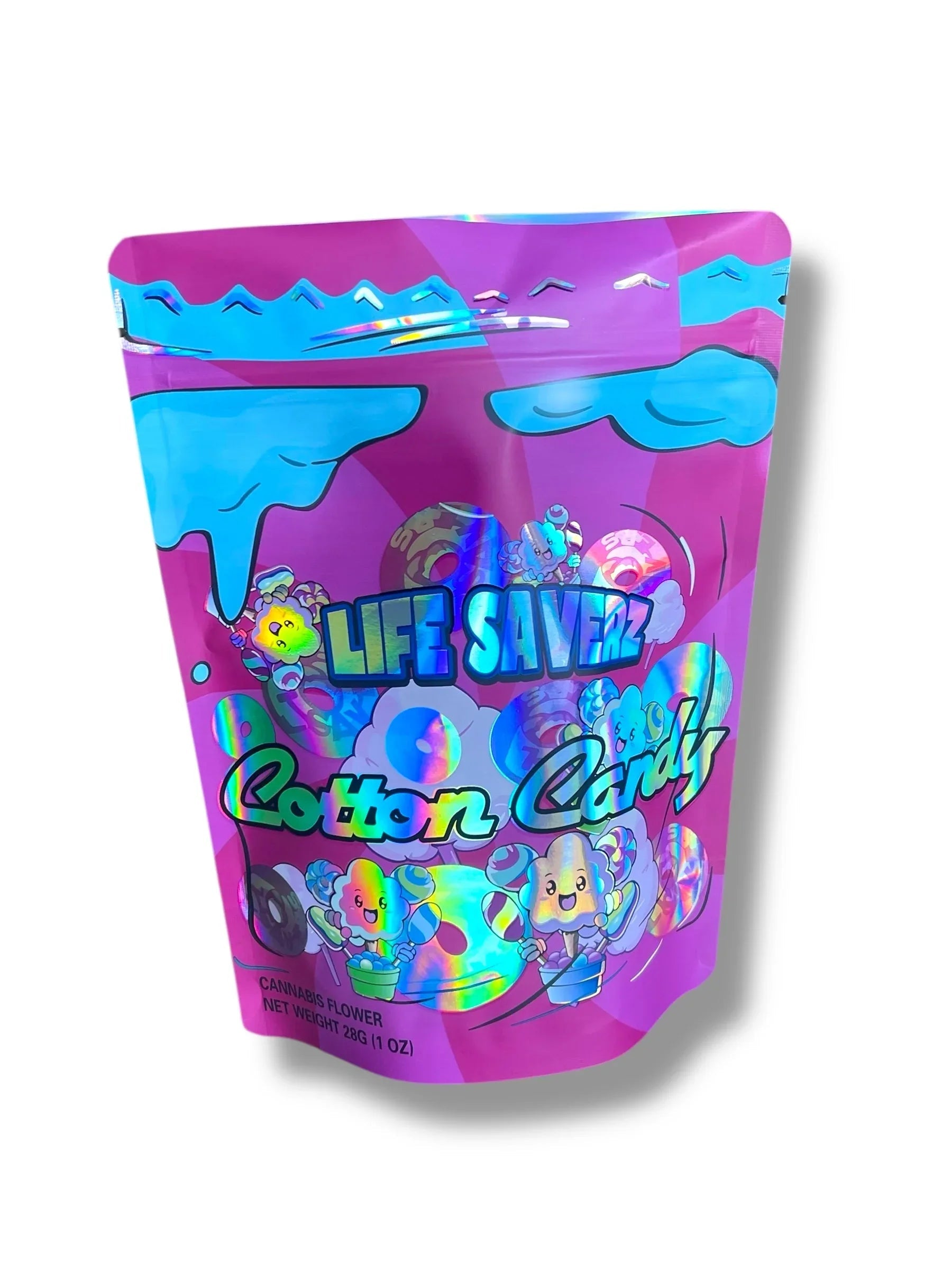 Cotton Candy 1 OZ 28G empty Mylar bag 1 ounce (50 Count) - Black Unicorn Hub