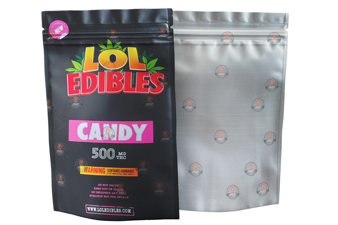 LOL Edibles Candy 500mg Mylar bags packaging only