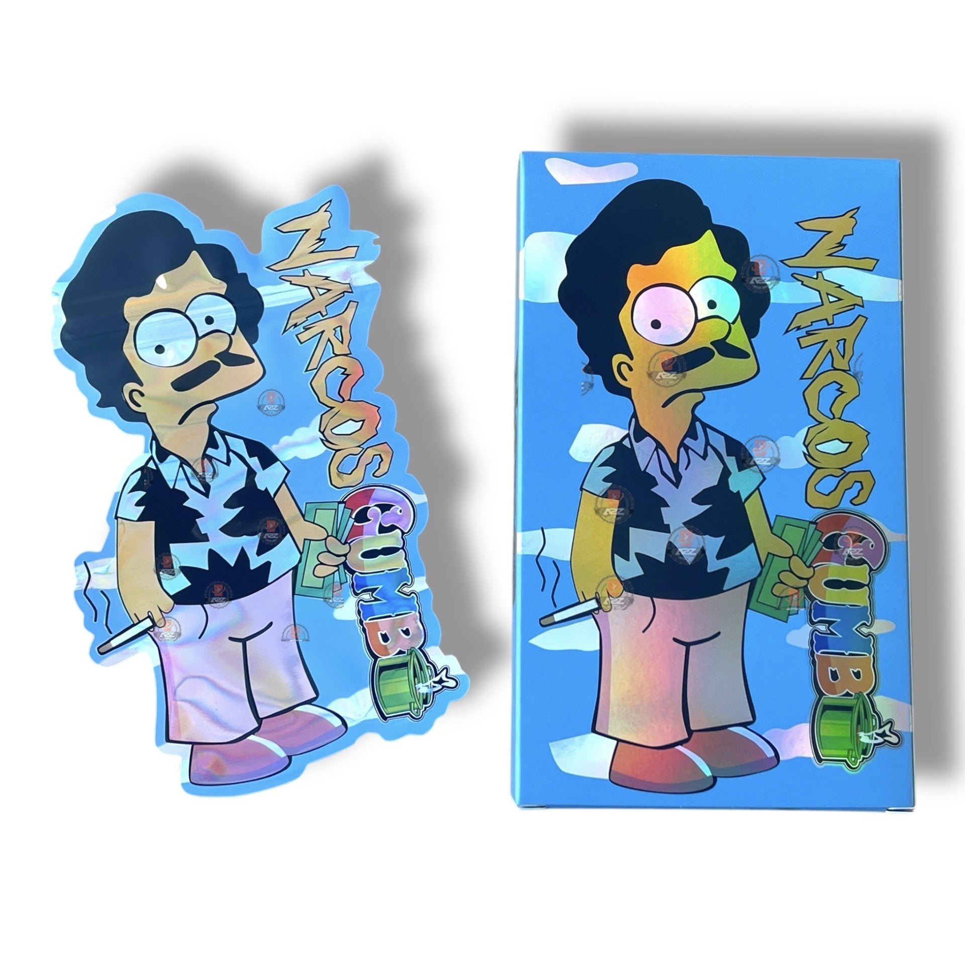 Narcos Gumbo Mylar Bags with Boxes 3.5g Box Packaging