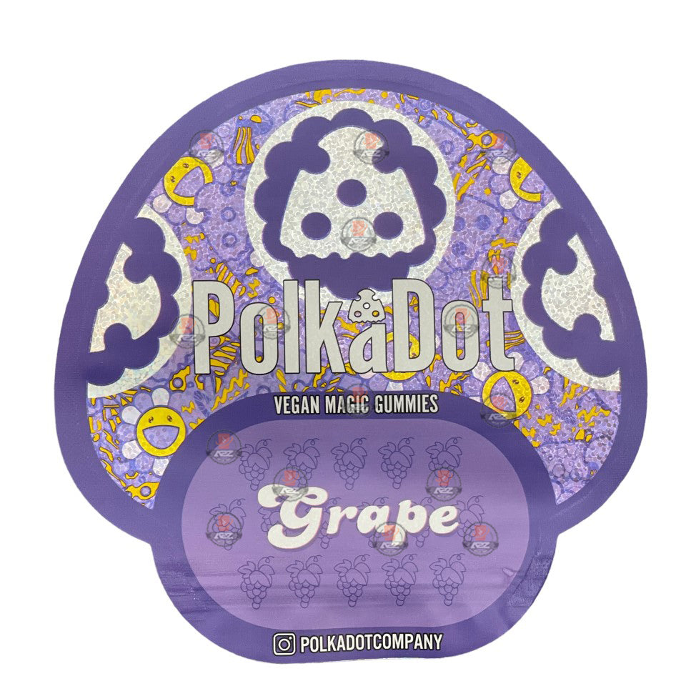 Polkadot Gummies Grape Mylar bags 3.5g (Empty Bag-Packaging only)