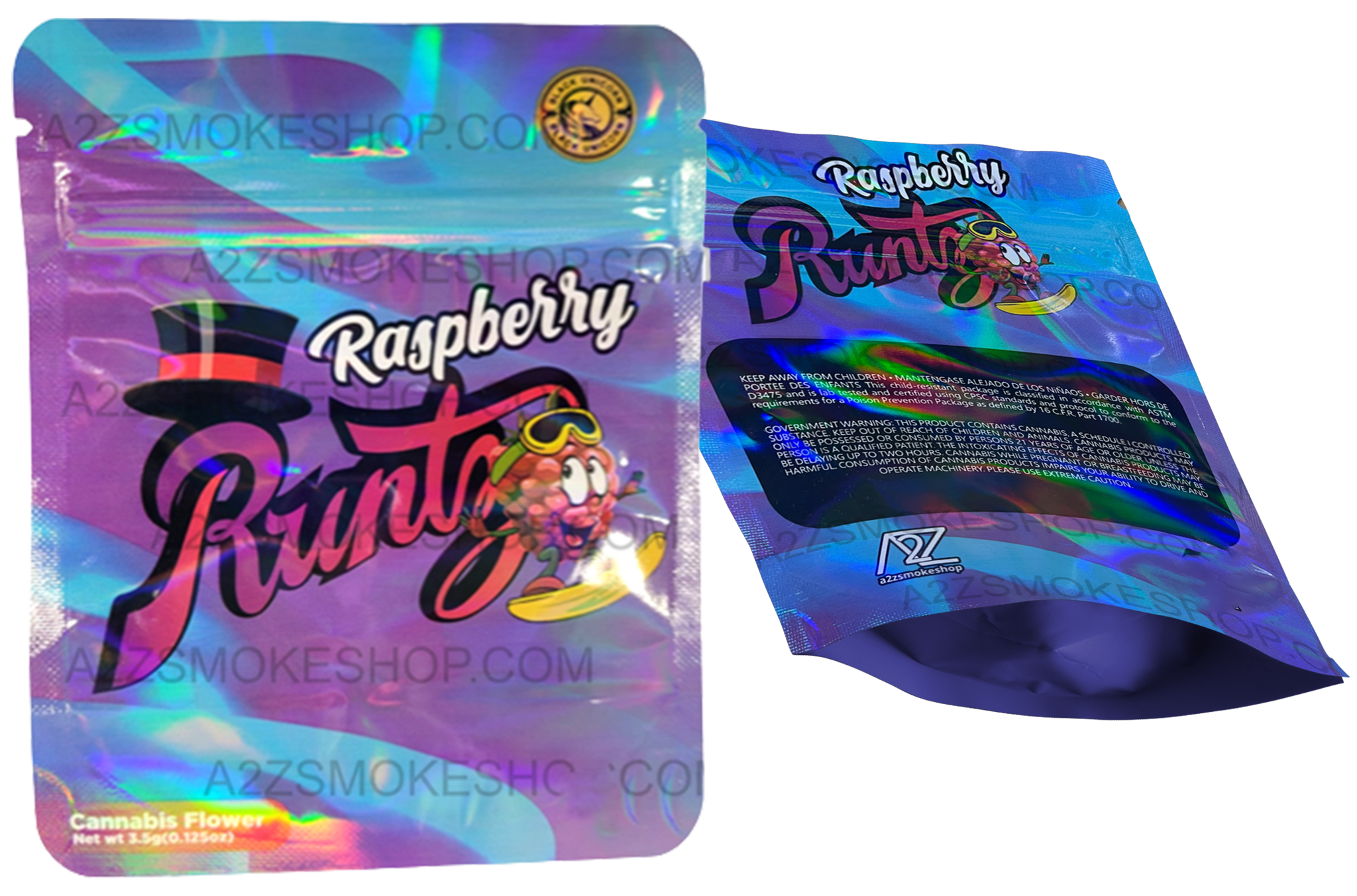 Black Unicorn Raspberry Holographic Mylar bag 3.5g