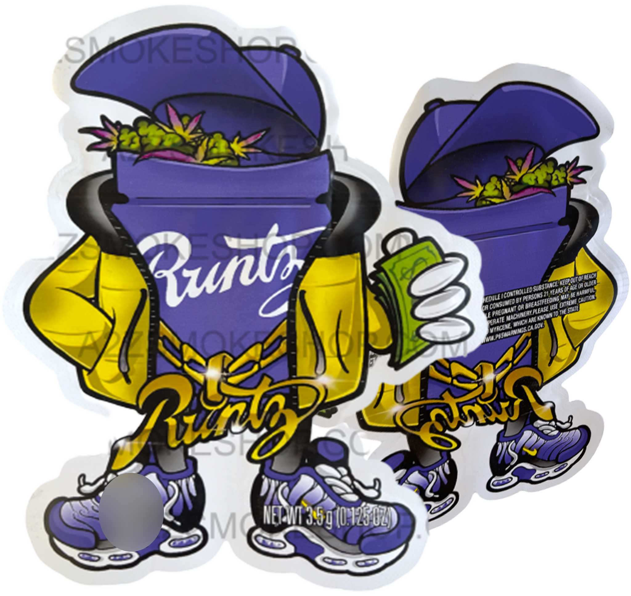 cut out Mylar bag 3.5g Packaging Only