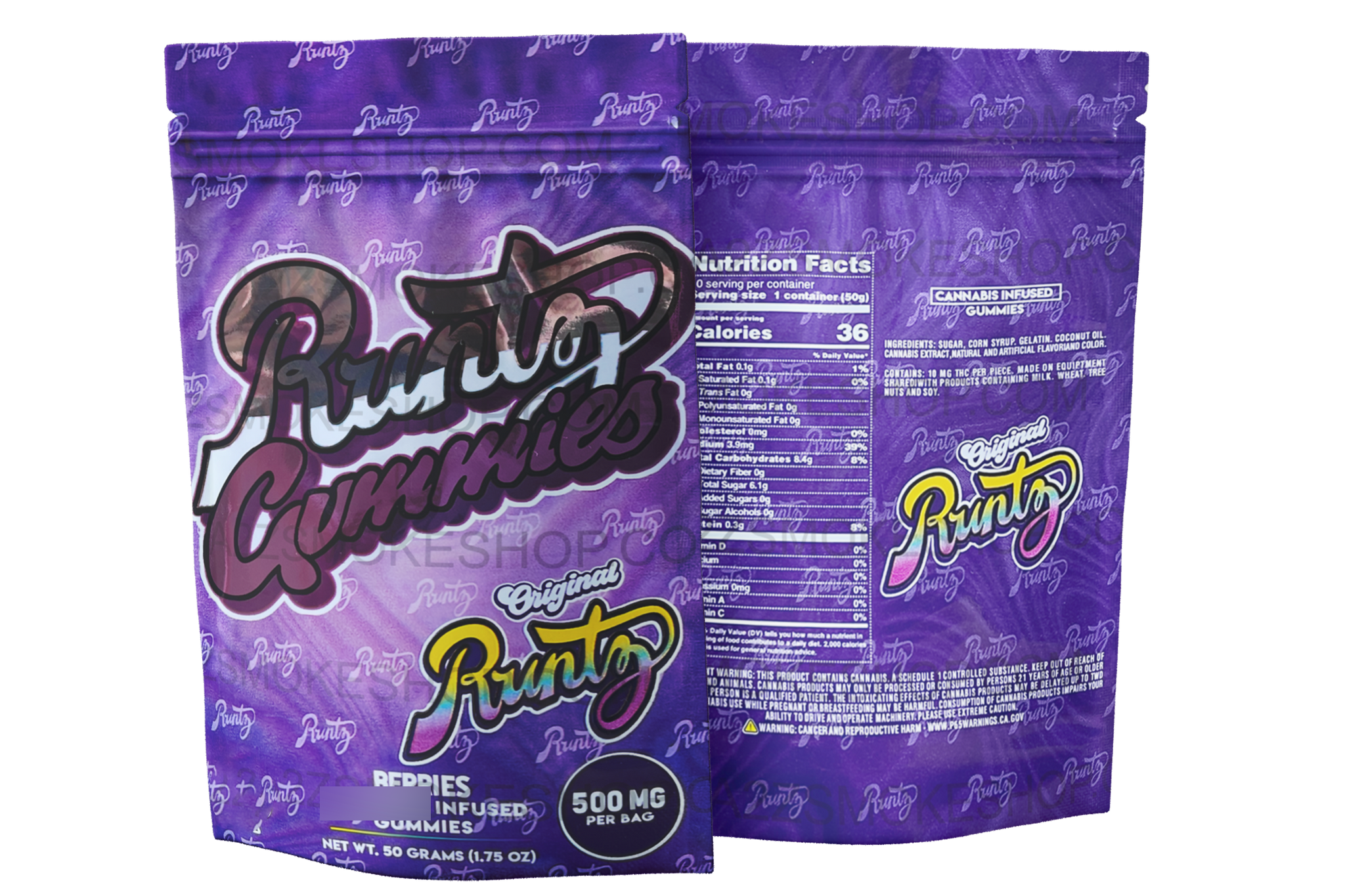 Gummies - Purple Berries 500mg Mylar Bag Packaging ONLY Does not include gummies