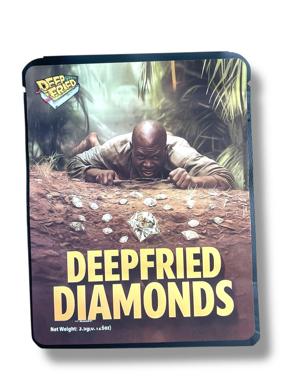 Deep fried Diamonds 3.5G Sticker Mylar Bags