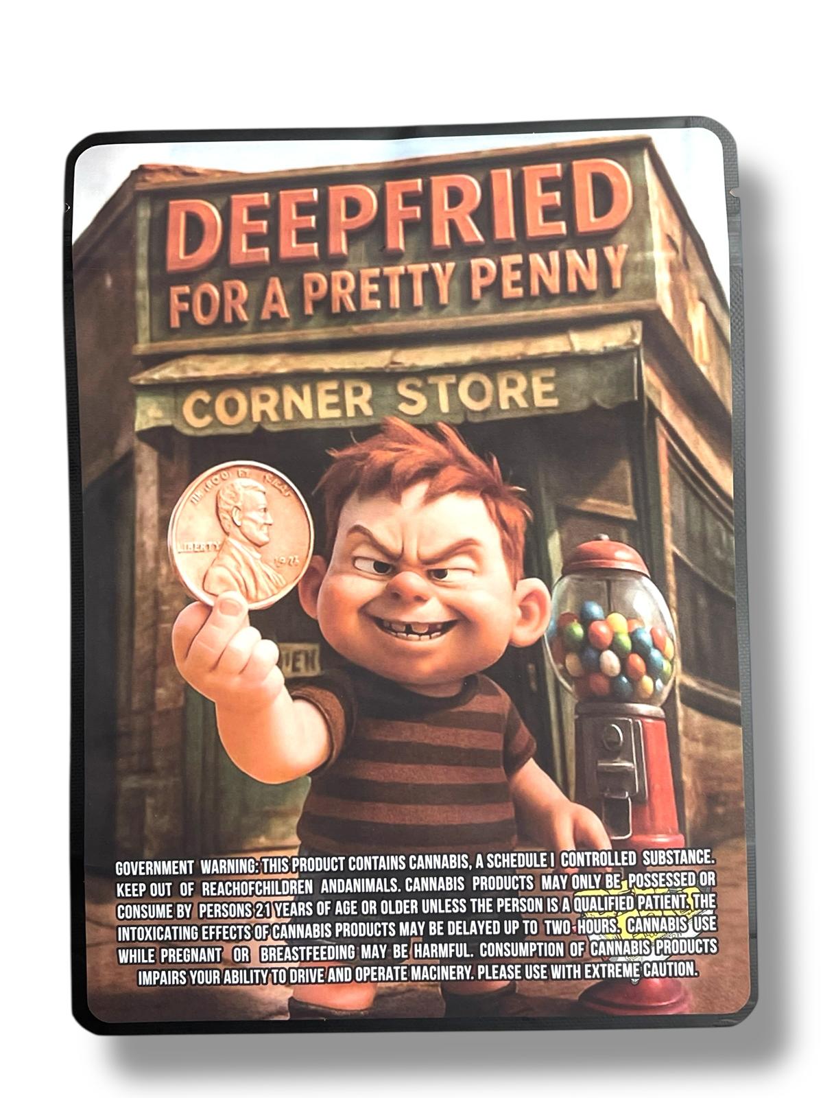 Deep Fried For A Pretty Penny Sticker Bag 1 OZ 28G empty Mylar bag 1-ounce