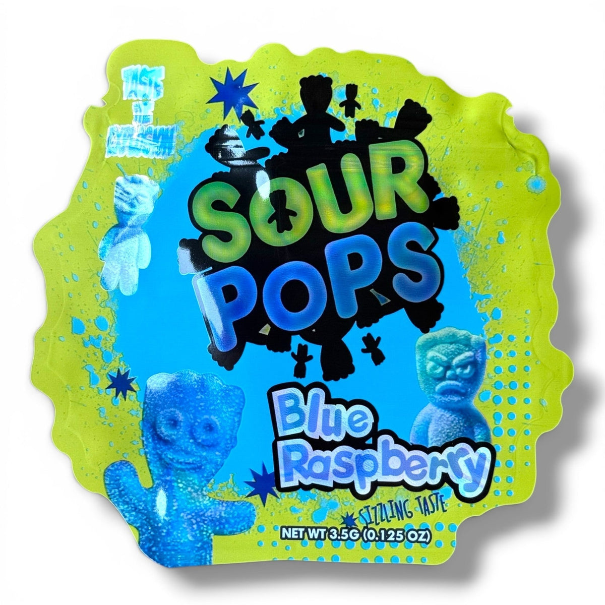 Sour Pops Blue Raspberry 3.5g shape bags