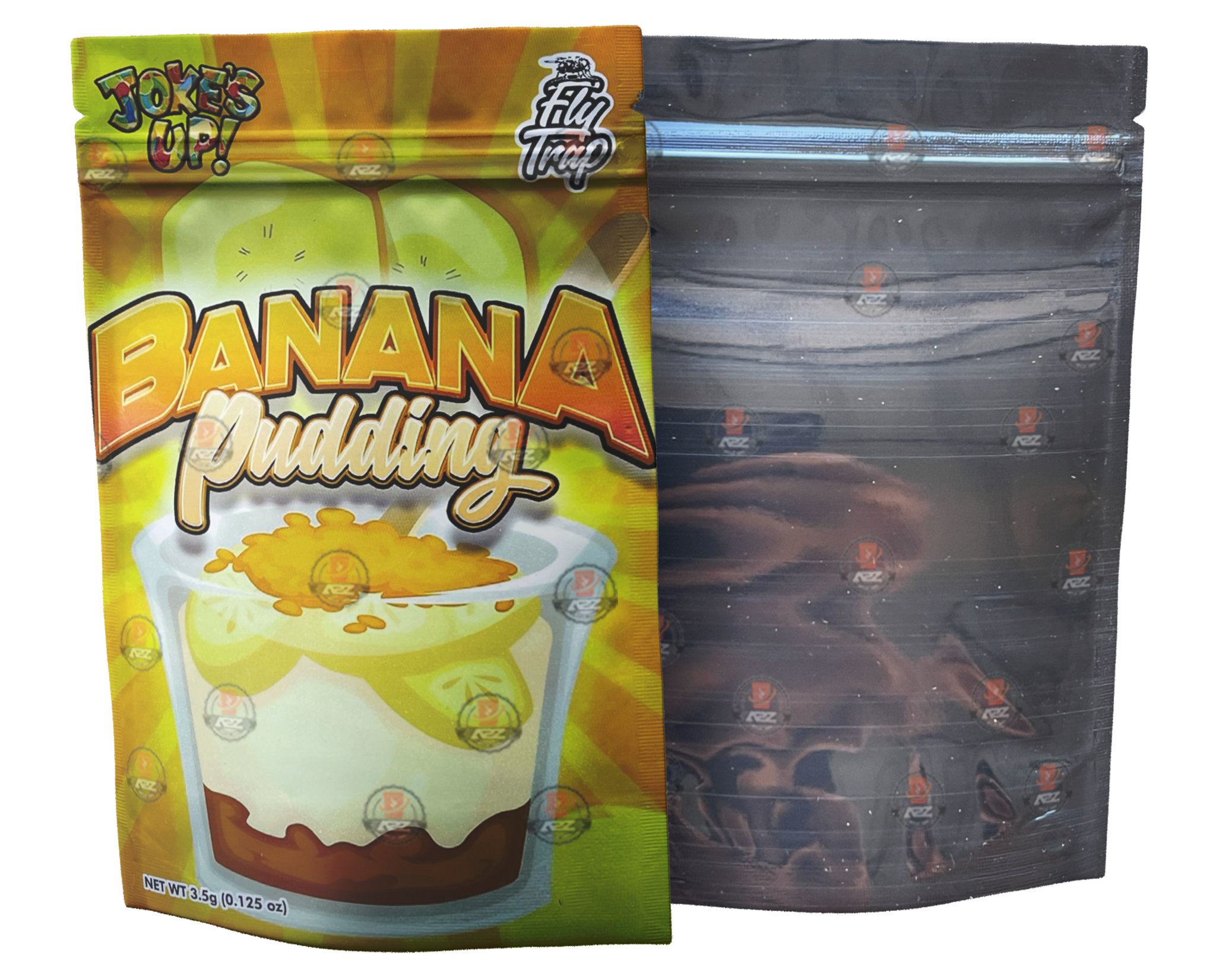 Jokes Up Banana Pudding Mylar bag 3.5g Smell Proof Airtight Mylar Bag- Packaging Only