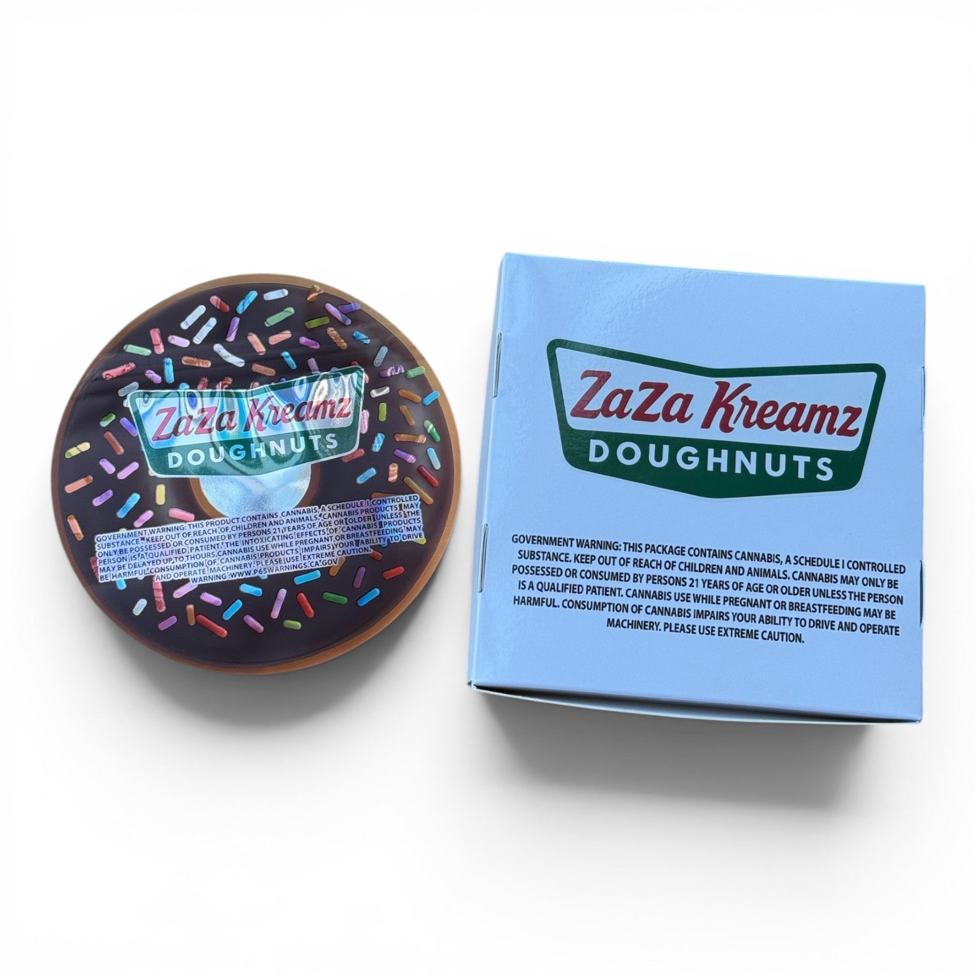 ZAZA Kreamz Doughnuts Sprinklez Mylar Bags with Boxes 3.5g Box Packaging