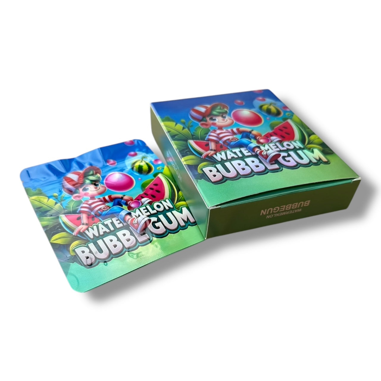 Watermelon Bubblegum Mylar Bags with Boxes 3.5g Box Packaging