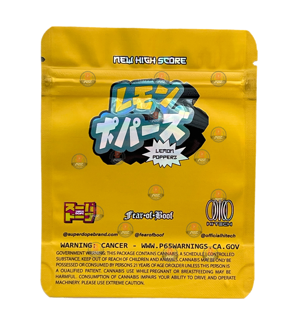 Super Dope - Lemon Popperz 3.5g Mylar Bag Holographic