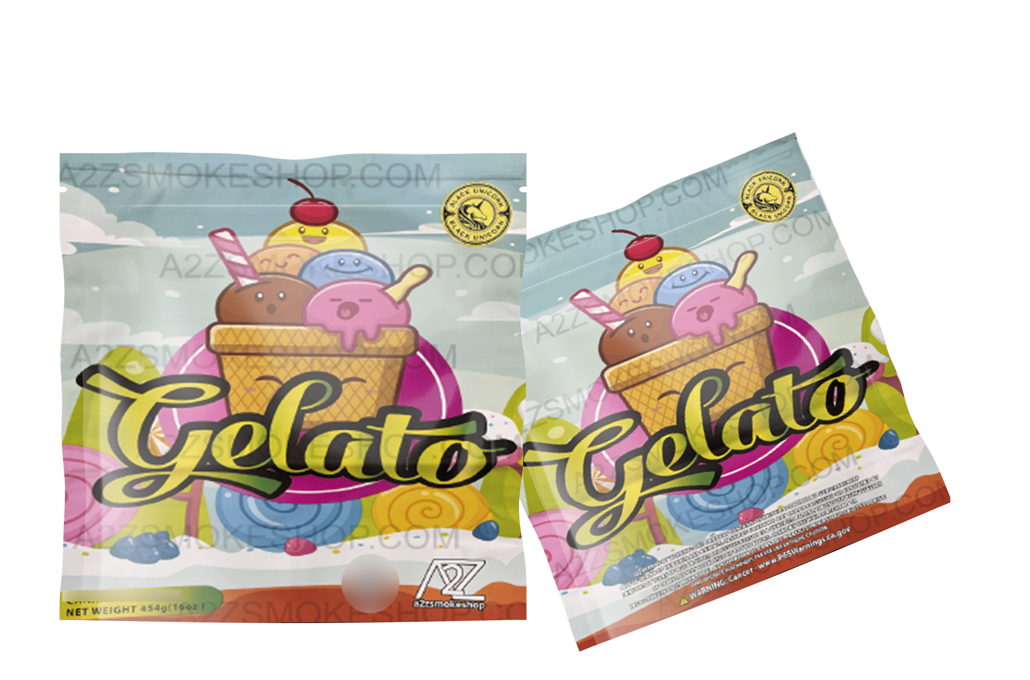 Black Unicorn - Pound Bag (Large)-Gelato Mylar bag  1LBS - 16OZ (454g)