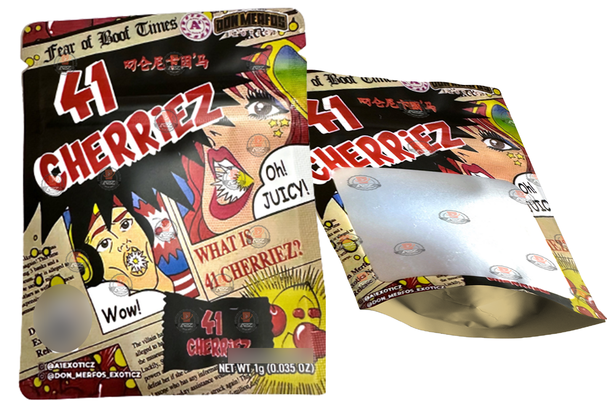 Don Merfos 41 Cherriez bag  1 Gram Mylar bag Packaging Only