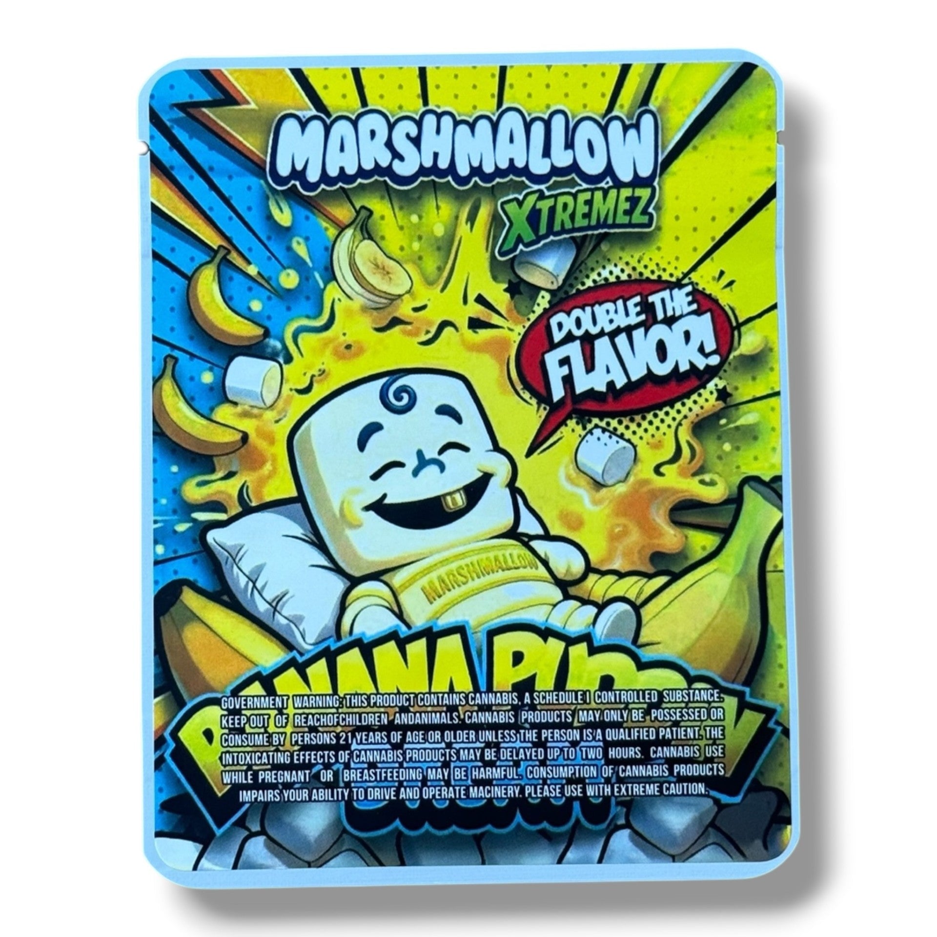 Sprinklez Marshmallow Banana Puddin Dream 3.5G Mylar sticker Bags -With stickers and label