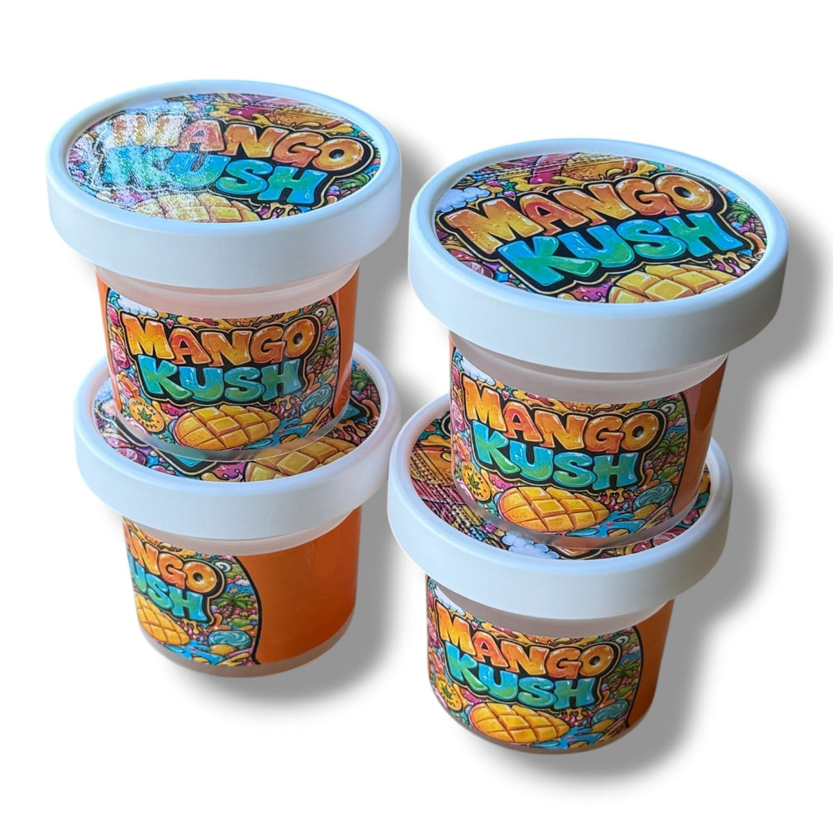 Mango Kush Ice Cream Style 3.5G Plastic Jars with Display Boxes – Packaging Only